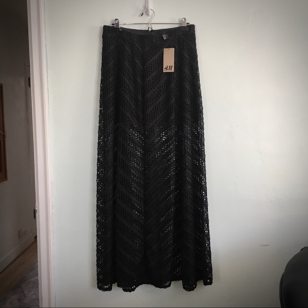 Black Lace Festival Maxi Skirt